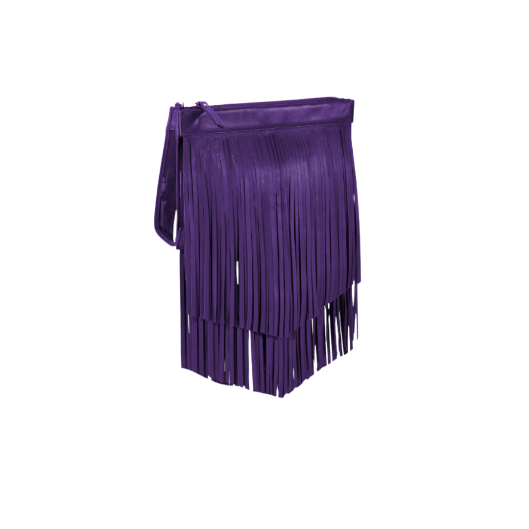 Double Leather Fringe Cover and Clear Leather Base Combination