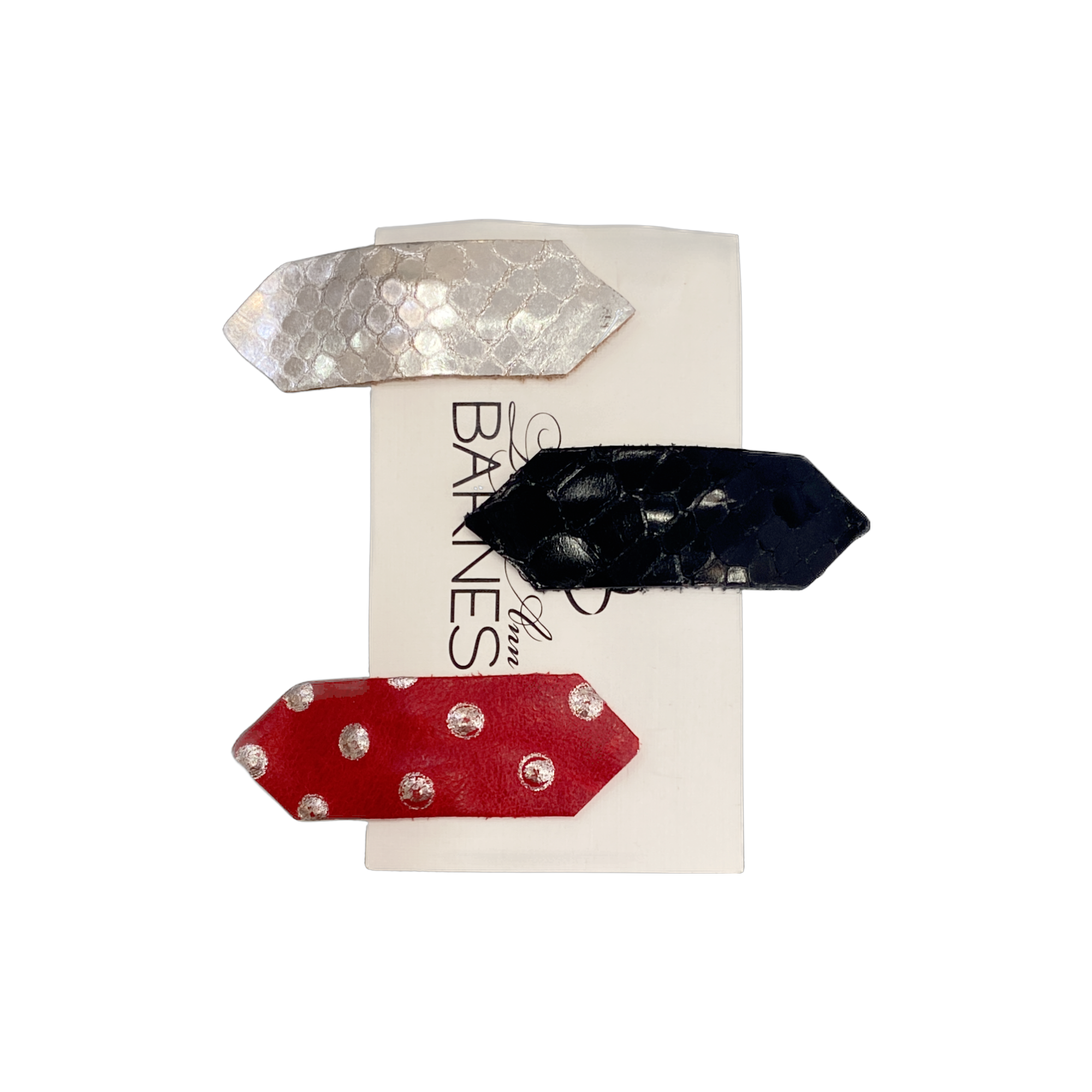 Leather Hair Clips - 3 Pack